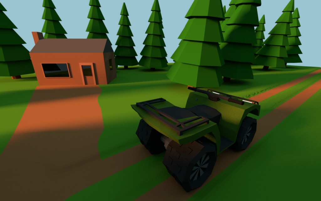 Low poly 250 ccm Quad in the Forest  preview image 1